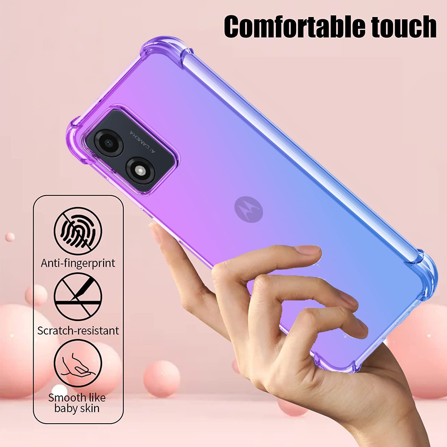WOBURN Soft TPU Cover for Motorola Moto E13 Case, Slim Non-Slip