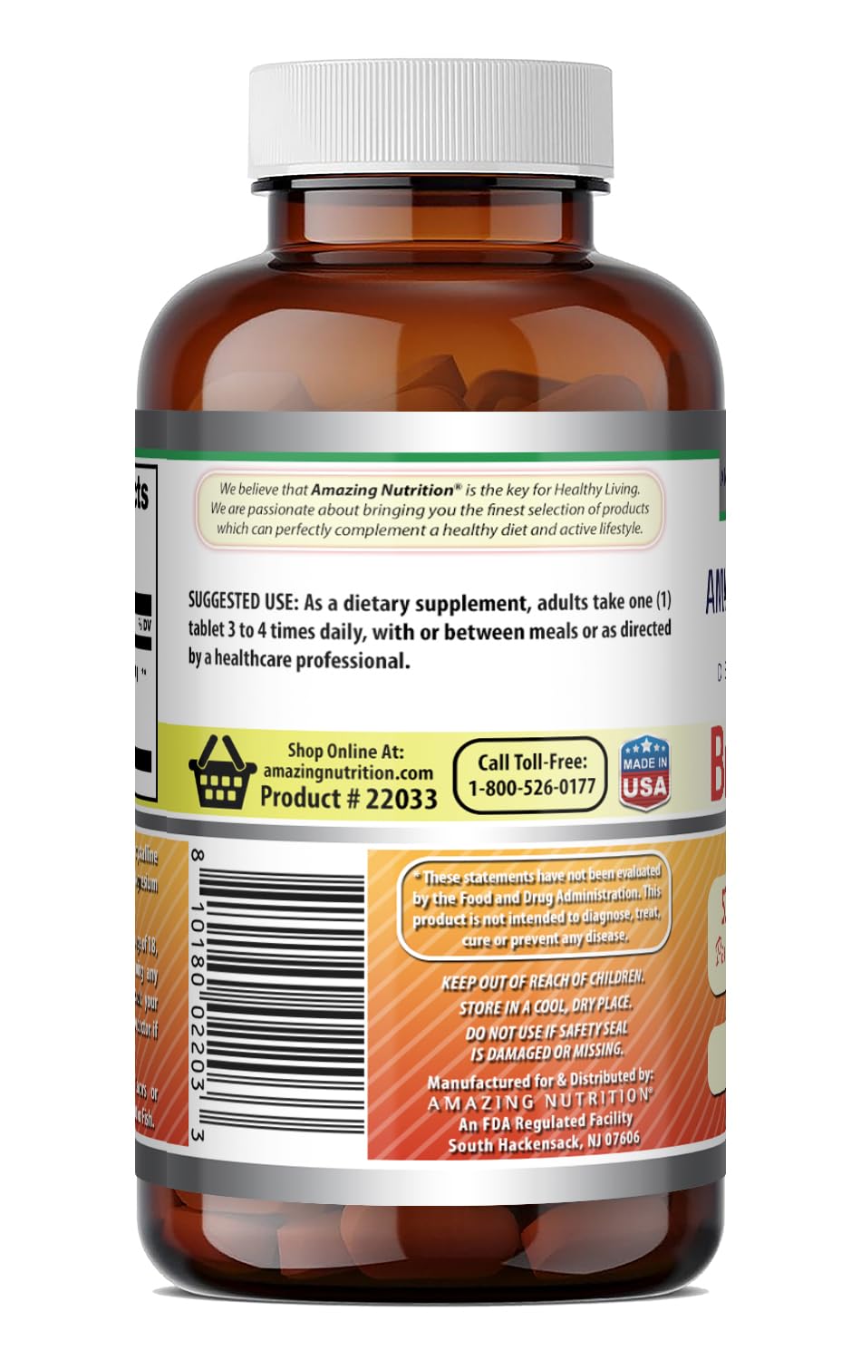 Amazing Formulas Bromelain 500 Mg (300 GDU) | Tablets Supplement | Gluten-Free | Made in USA (1 Pack | 120 Count) — Amazon image 3