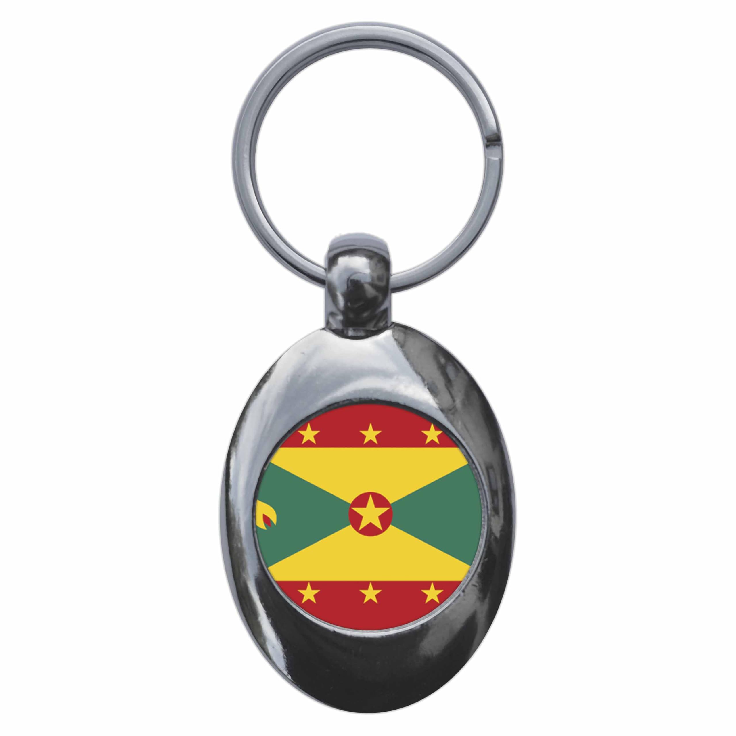 Ozorath Grenada National Flag Keyring Keychain Key Ring Chain With Trolley Coin