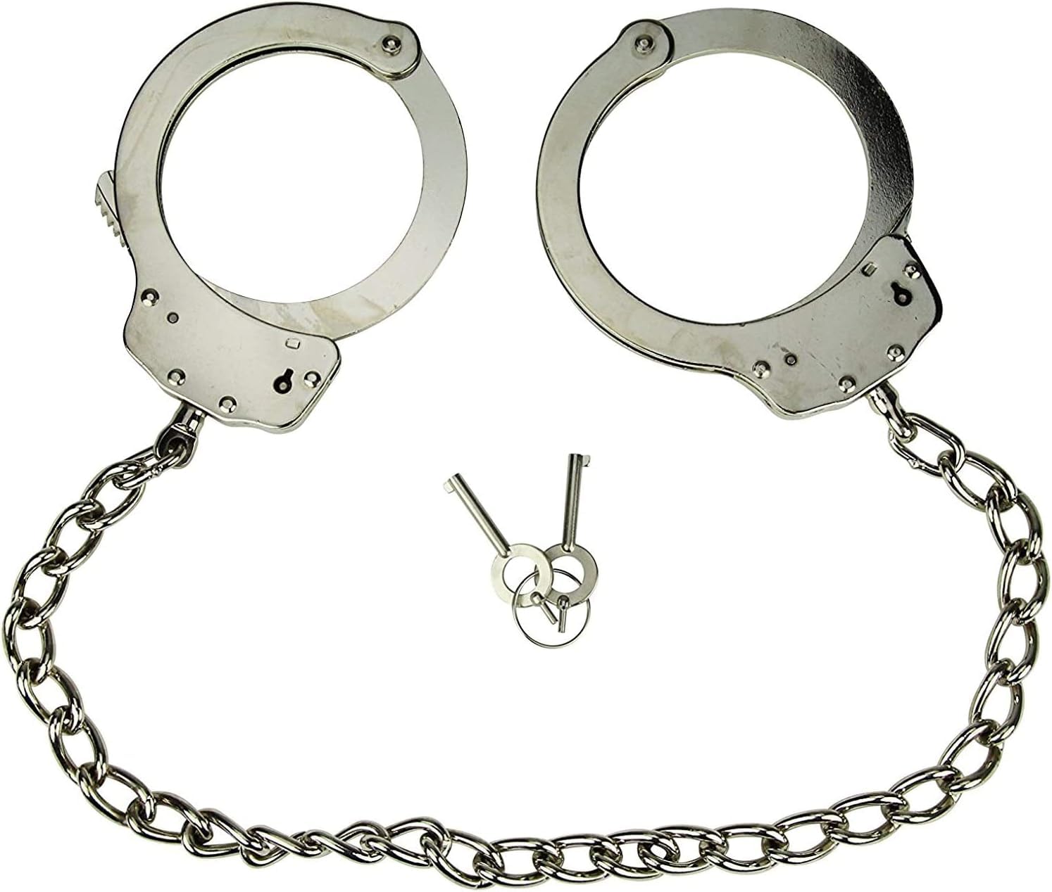 Menottes de cheville professionnelles en métal argenté – Standard de la police – Édition exclusive