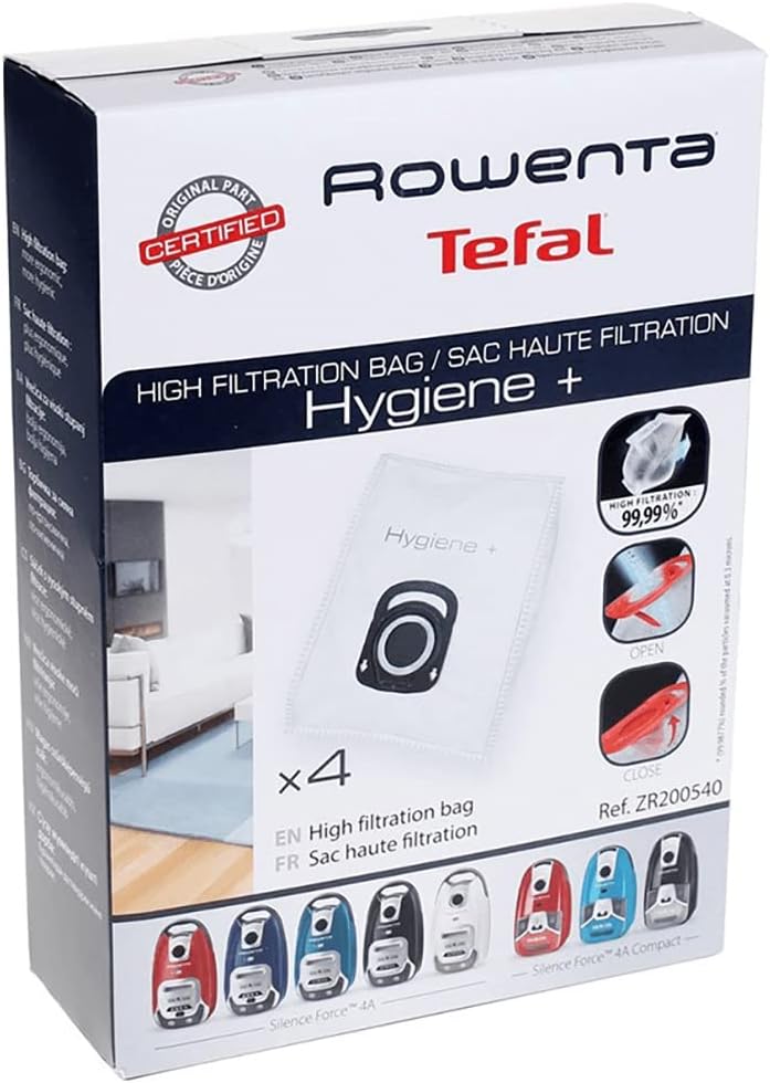 Sacchetti Filtro Rowenta Hygiene+ - 4 Pezzi Per Aspirapolvere Silence Force Extreme