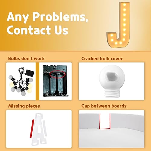 Miniatura 5 de imprsv Letras iluminadas de marquesina, letras de mosaico de 4 pies para baby shower, compromiso, decoración de fiesta de graduación, letras grandes