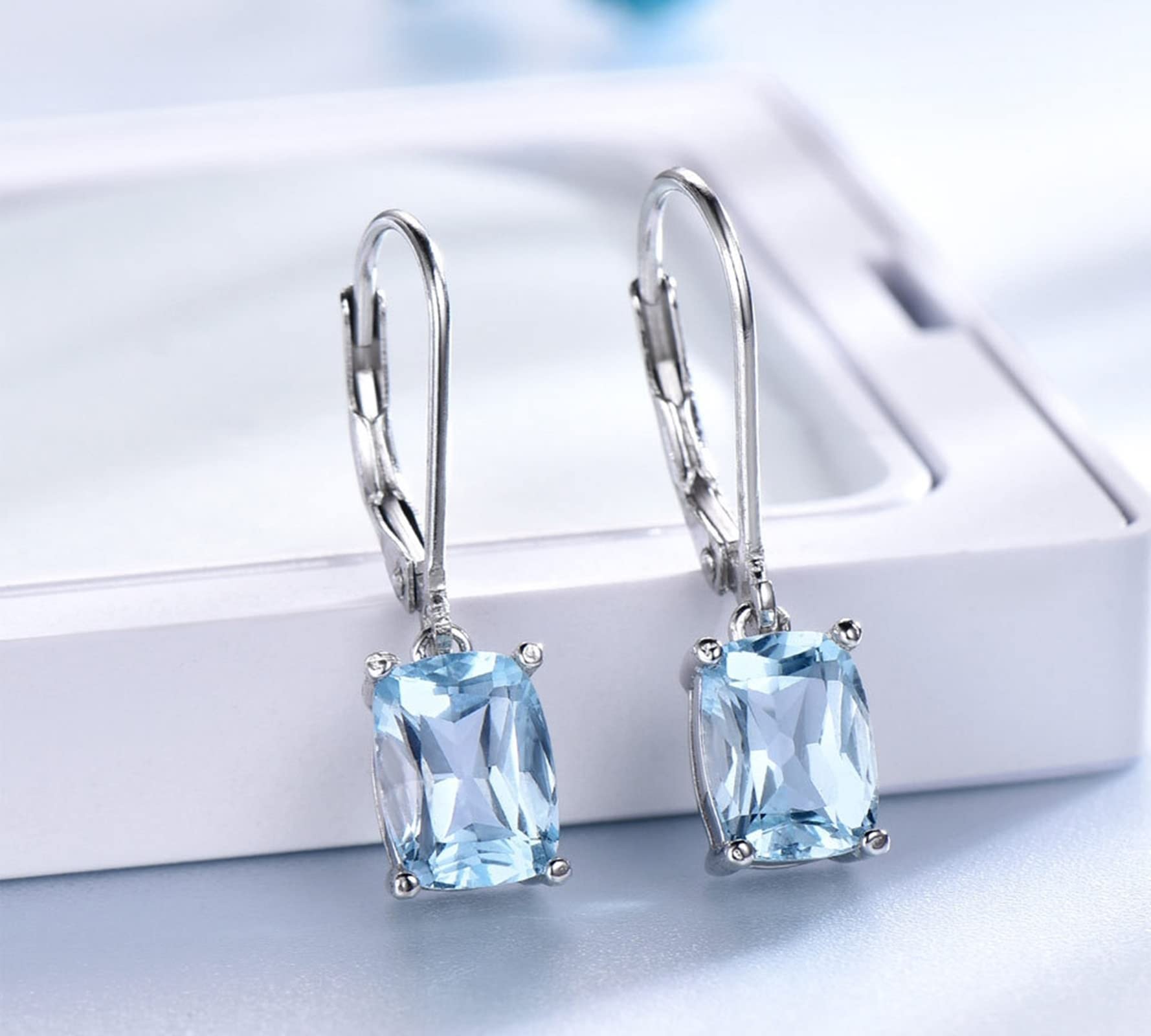 Set di gioielli da sposa per matrimonio in argento Sterling, blu vintage collana e orecchini set per le donne rettangolo set di gioielli in metallo