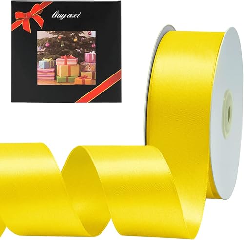 Miniatura 15 de LIUYAXI Cinta de Satén Dorada de Doble Cara 1/4" X 50 Yardas, Cintas Perfectas para Manualidades, Envoltura de Regalos, Fabricación de Lazos y Más