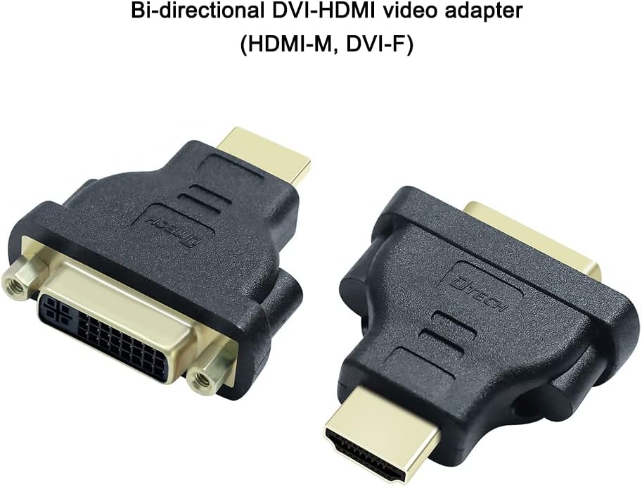 DTech DVI Female to HDMI Male Adapter Bi-Directional DVI-I 24+5 Port Converter : Electronics