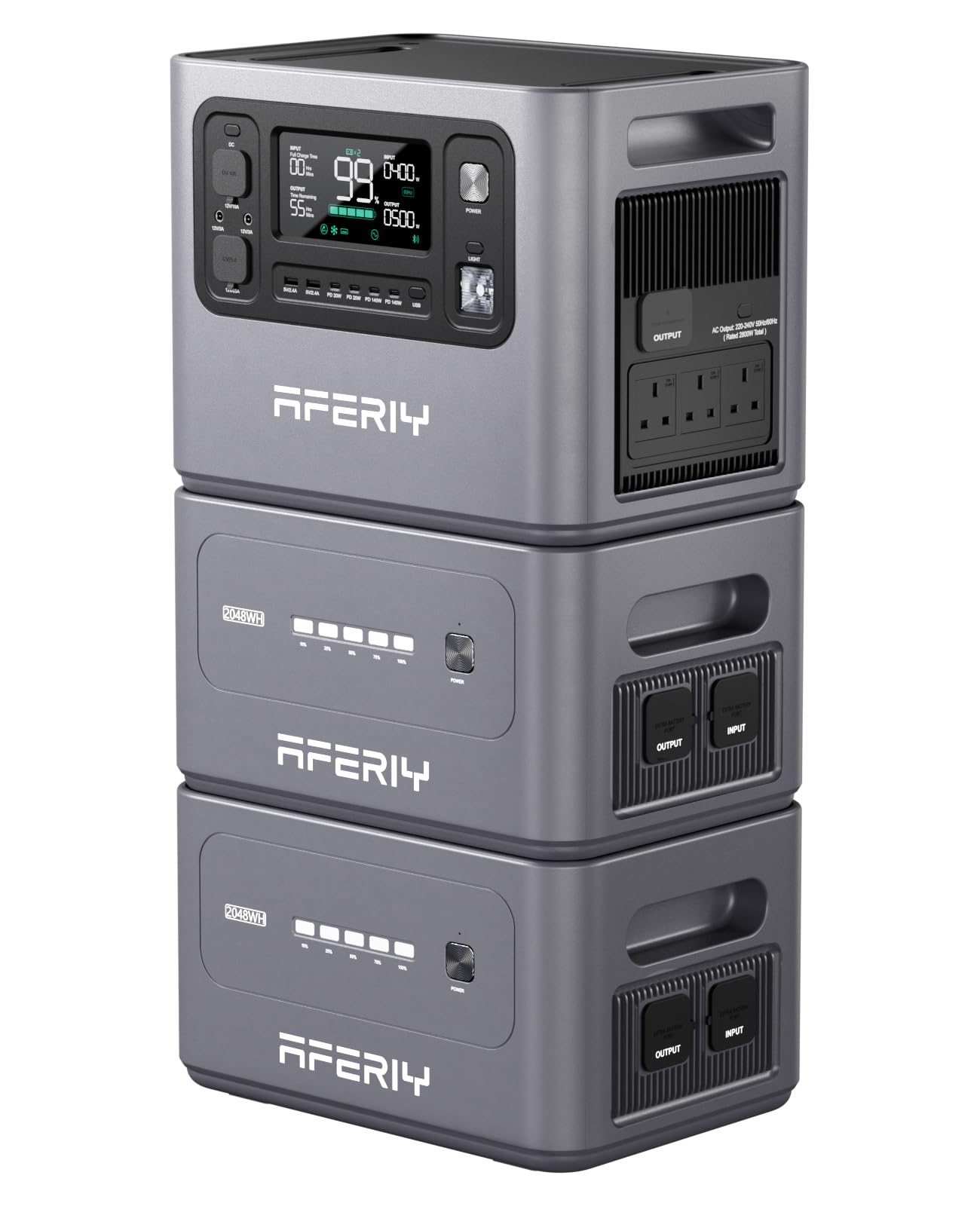 AFERIY P280 4096Wh Portable Power Station,with 1 Extra Battery,2800W Expandable Capacity LiFePO4 Battery Backup,Solar Generator for Home Use,Outdoor Camping,Power Outage,Camping,RV,Emergencies — view 10