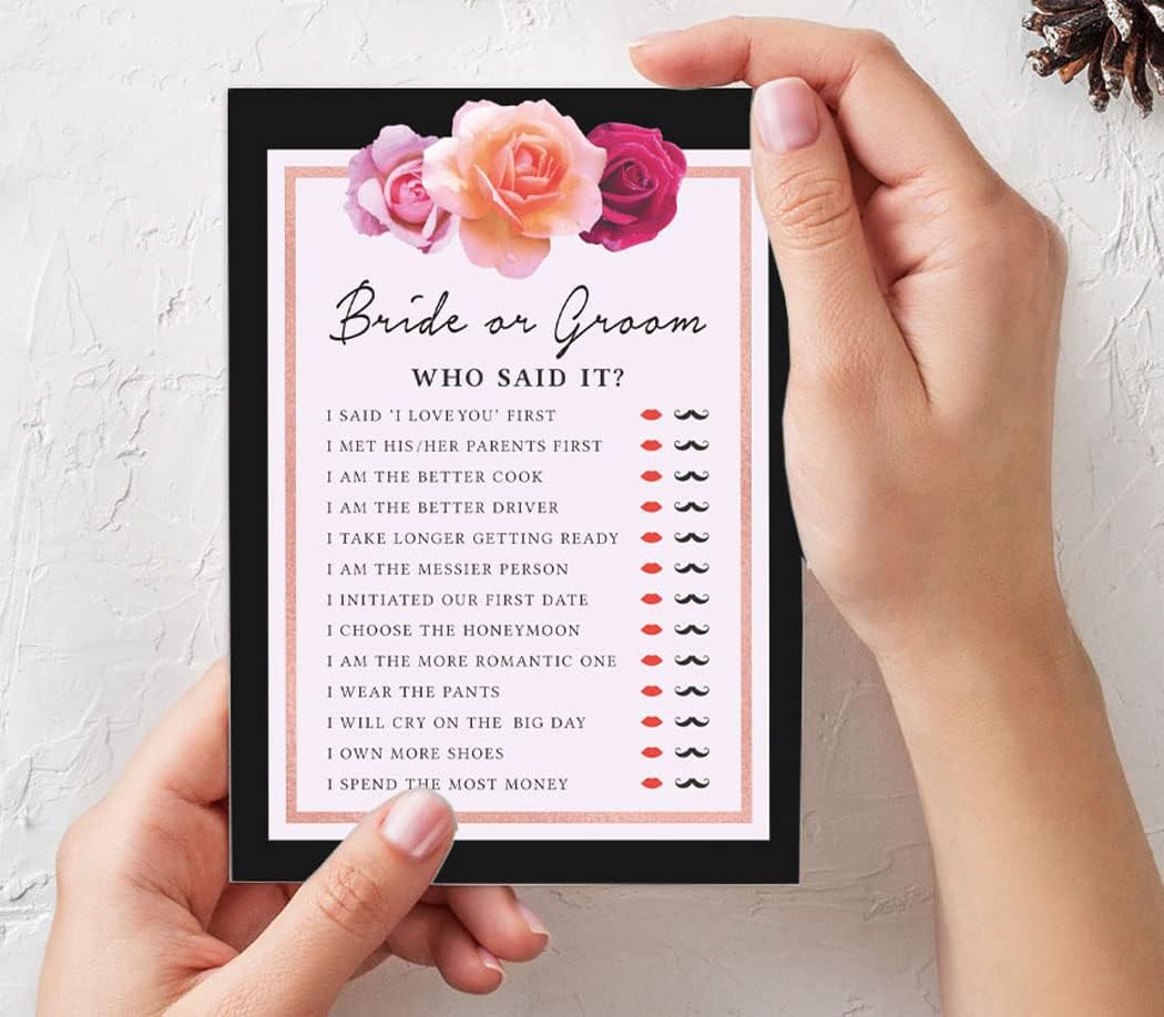 Floral Theme Bachelorette Party Games Set Bundle of 5 (Activities for 50 Guest) Fun Bridal Shower Games Set