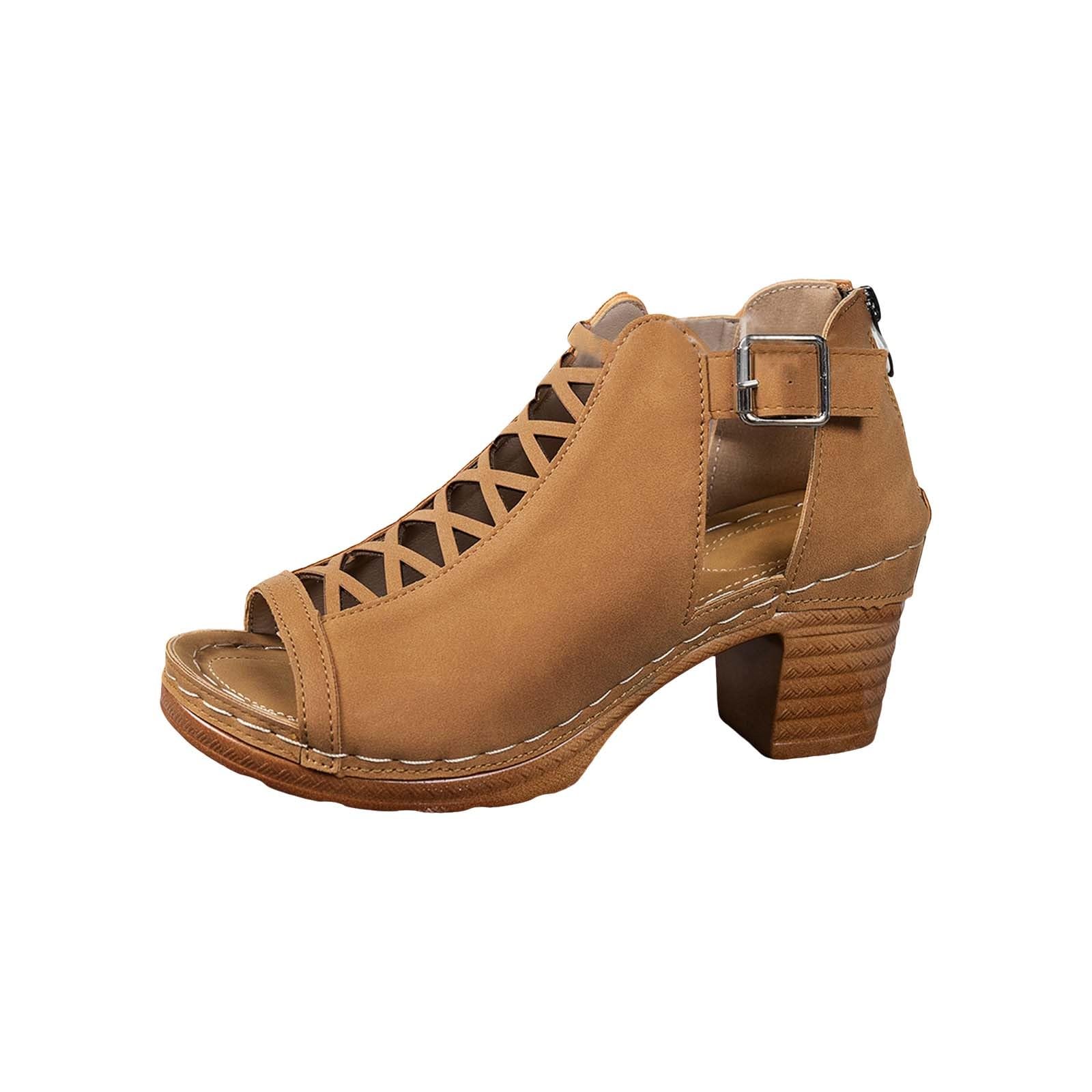 Sandali Donna Estive Zeppa Ortopedici Comodi Sandali estivi da donna con tacco largo con fibbia laterale scarpe e alla casual Estivi Scarpe Zeppa Estive