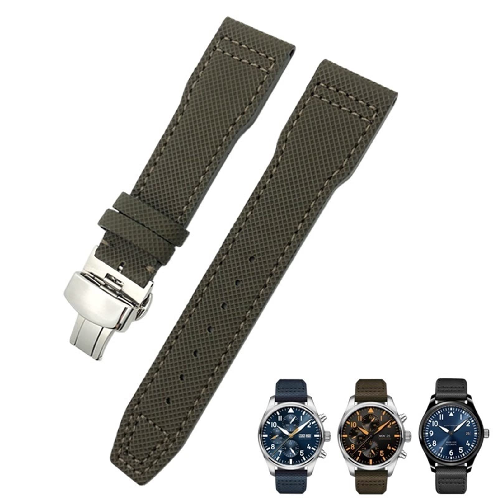 Bracelet montre nylon bleu 20mm haut de gamme pour TAG Heuer et Tissot