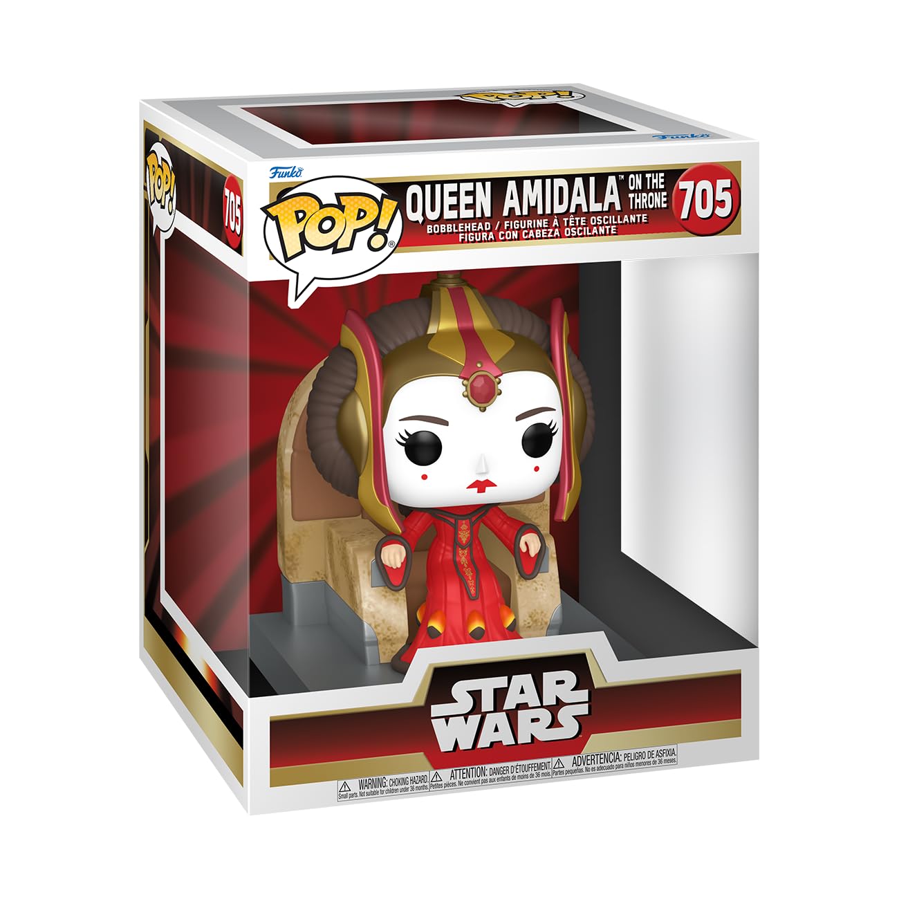 Funko Pop! Deluxe: Star Wars Episode 1 The Phantom Menace Anniversary - Padmé Amidala On Throne - Figura de Vinilo Coleccionable - Idea de Regalo- Mercancia Oficial - Juguetes para Niños y Adultos