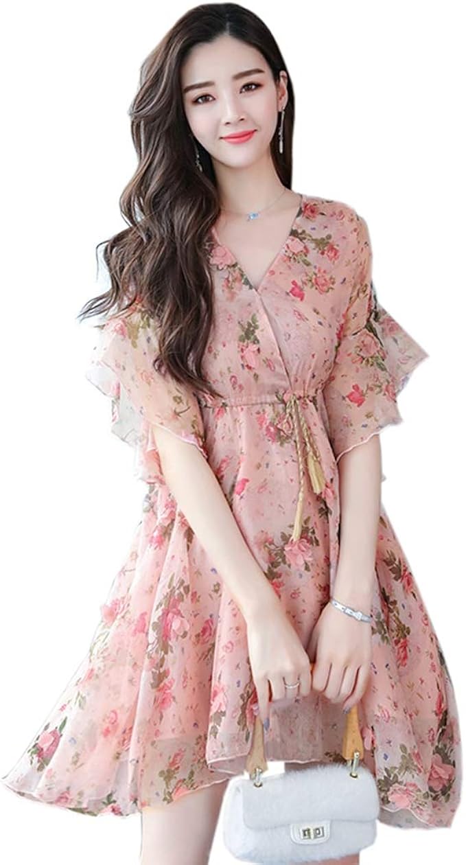 Amazon Co Jp シフォンワンピース ドレス 花柄 レディース 夏 ミニ丈 5分袖 vネック アシンメトリー ゆったり カジュアル 着痩せ 甘い きれいめ 普段着 外出 旅行 ビーチ リゾート ピンク グリーン S Xl 服 ファッション小物 Amazon Co Jp シフォンワンピース ドレス 花柄 レディース 夏 ミニ丈 5分袖 vネック アシンメトリー ゆったり カジュアル 着痩せ 甘い きれいめ 普段着 外出 旅行 ビーチ リゾート ピンク グリーン S Xl 服 ファッション小物