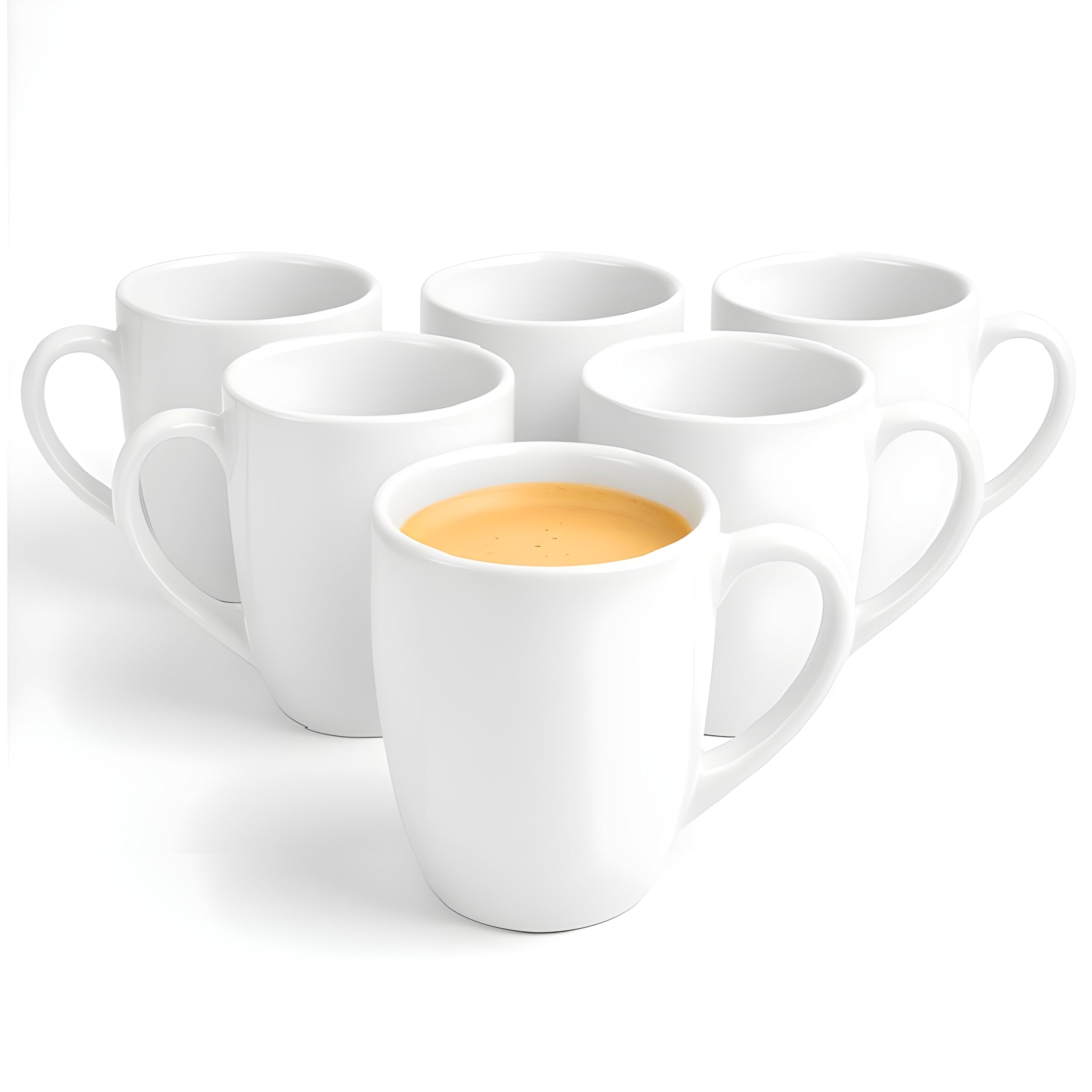 Glasmark Krosno Set di 6 tazze da caffè in ceramica 300 ml Bianco