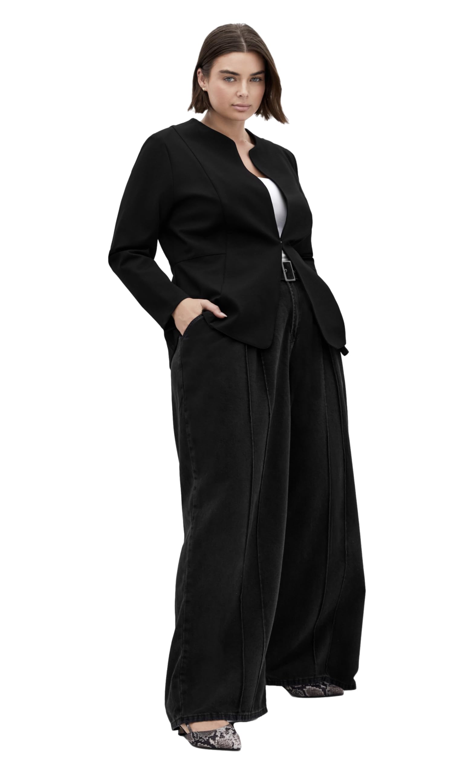 City Chic Womens Plus Size Jacket - Peyton Ponte