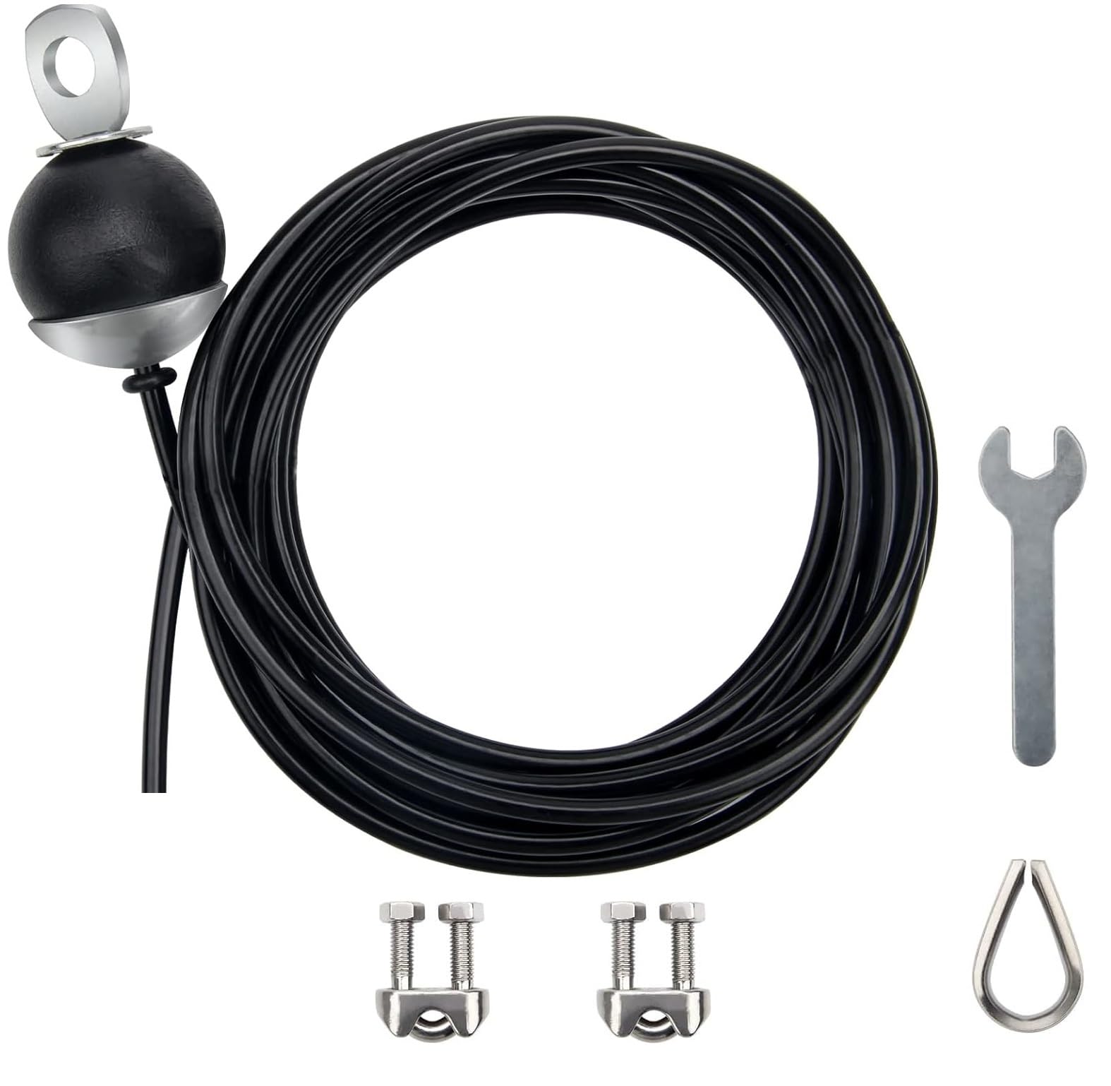 AIKESIWAY Adjustable Fitness Pulley Cable,Replacement Cable Machine Accessories,Cable Pulley Attachments for Gym -Thick 5mm(0.2inch) Heavy Duty Steel