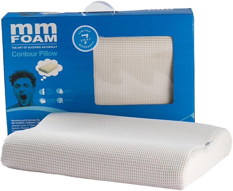 Contour Pillow - 100% Organic Natural Latex with Dual Heights for Custom Comfort and Support | Snugs Your Head and Neck (20.7x13.8x3.34/2.95 inches)