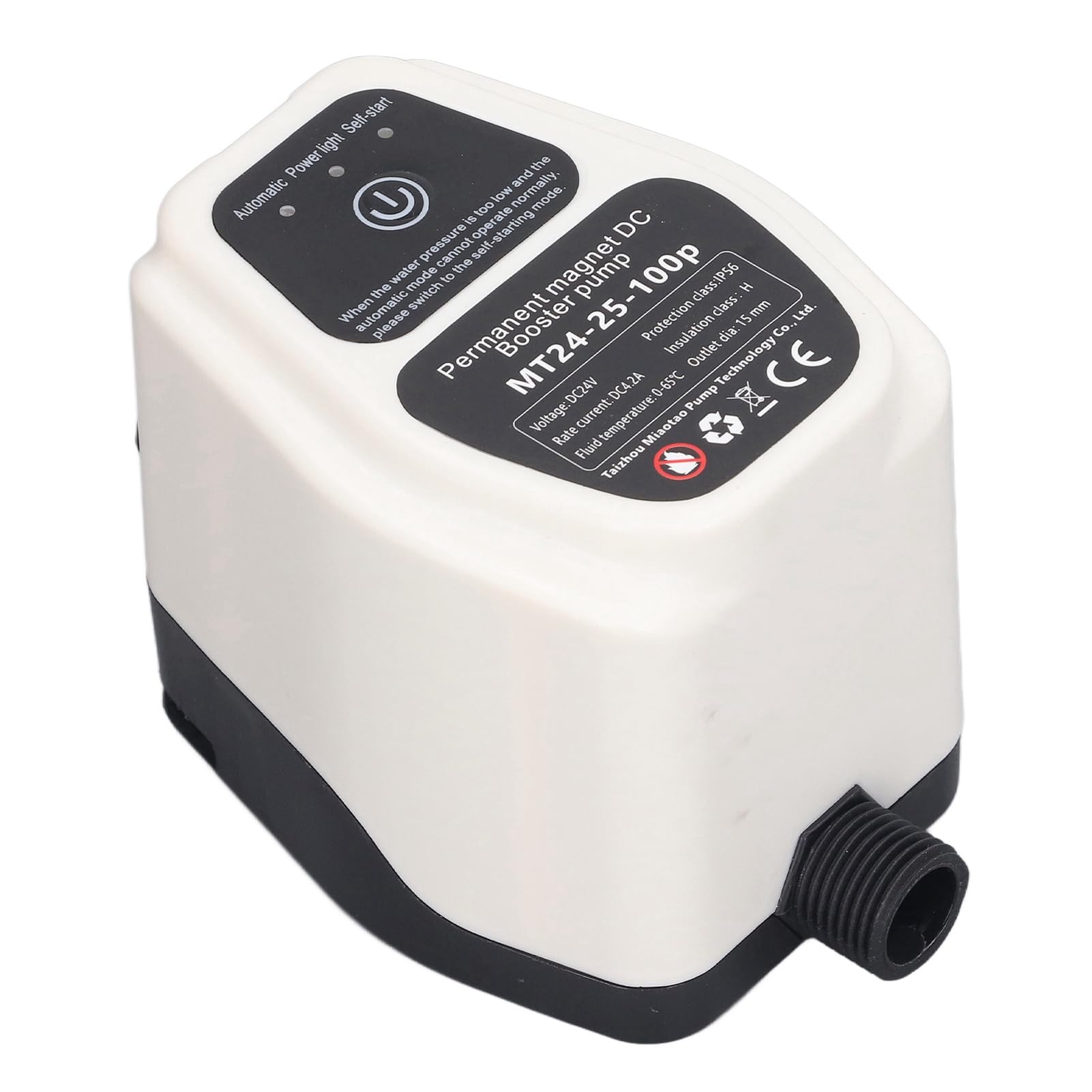 Bomba de Refuerzo de Presión de Agua, 100-240V Bomba de Refuerzo de bajo Ruido Detección Inteligente para Baño (Enchufe UE 100‑240V)