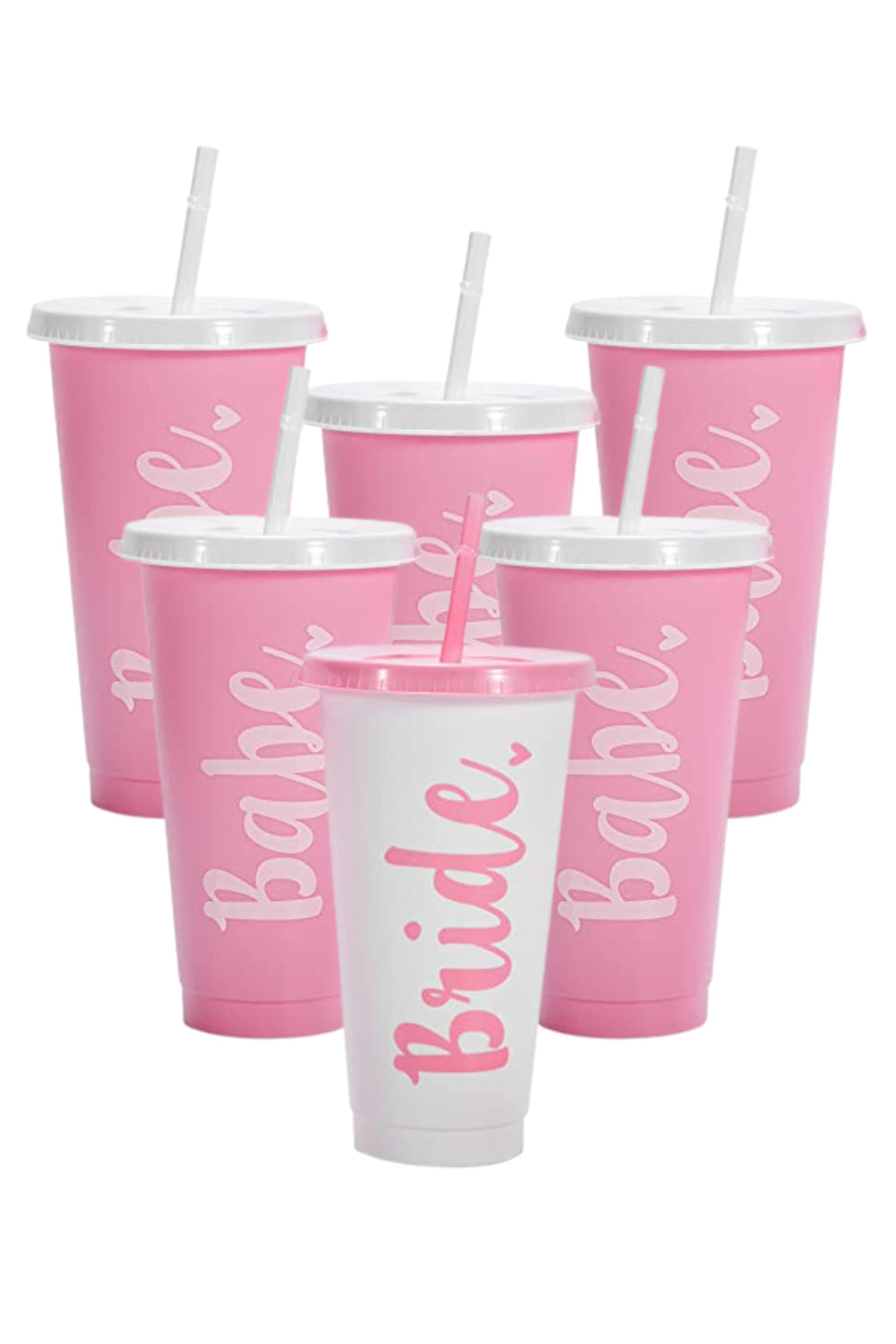 Pop Fizz Designs Bride & Babe Bachelorette Party Cups – 6 Pack | Bridal Party Cups for Bridesmaids | Bachelorette Supplies & Tumblers