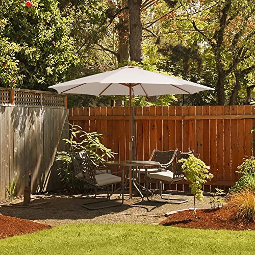 Happygrill HG1608 10 Ft Wooden Patio Umbrella With Rope Pulley Lift, 8 Bamboo Ribs, 3 Adjustable Heights thumb #7