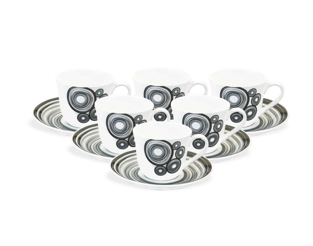 Buy Jcpl Bone China Coffee Cream 244 Cup and Saucer Set, 12Pieces