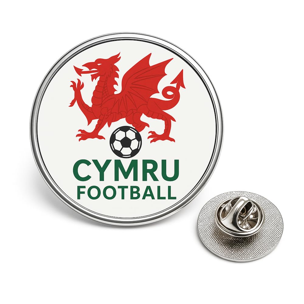 Welsh Lapel Pin Badge – Red Dragon & Flag Brooch (20 mm) Patriotic Collectable for Remembrance, National Celebrations & Football Daffodil Wales (Football)
