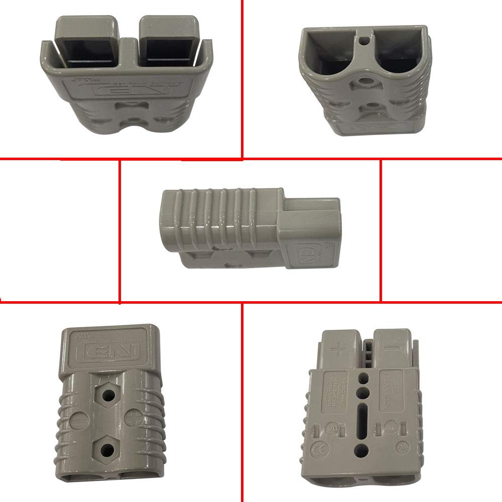 175 Amp Connecteur 600 V Plug Battery Connector 175A Battery Power Connector (Grey, 1/0AWG)