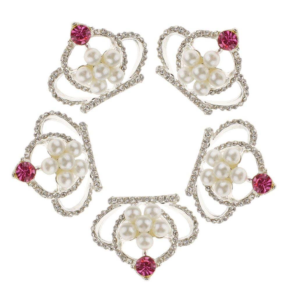 Inzopo 5 Pieces Pearl Diamante Crown Flatback Sewing Buttons DIY Embellishment Craft 25x30mm