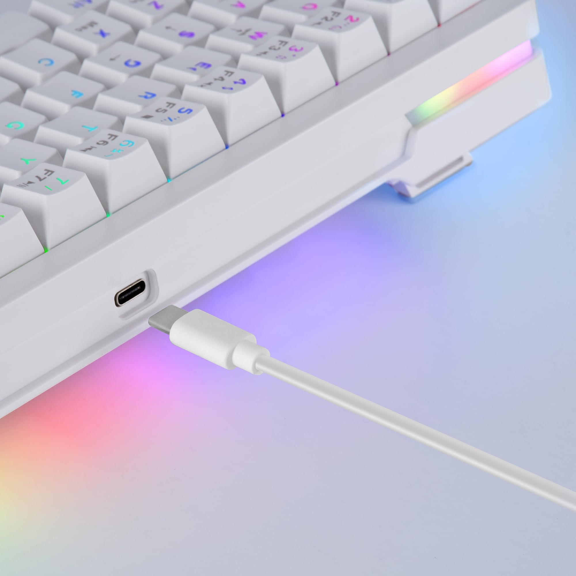 Mars Gaming MKMINIPRO, Espagnol, Clavier mécanique Ultra-Compact 60%, commutateurs mécaniques Hot-Swappable, éclairage RGB Chrome, Clavier Gaming Antighosting, Multiplateforme, Switch Marron, Blanc