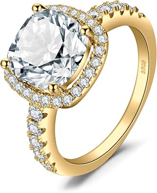 JewelryPalace 3ct Cubic Zirconia Halo Engagement Rings for Women