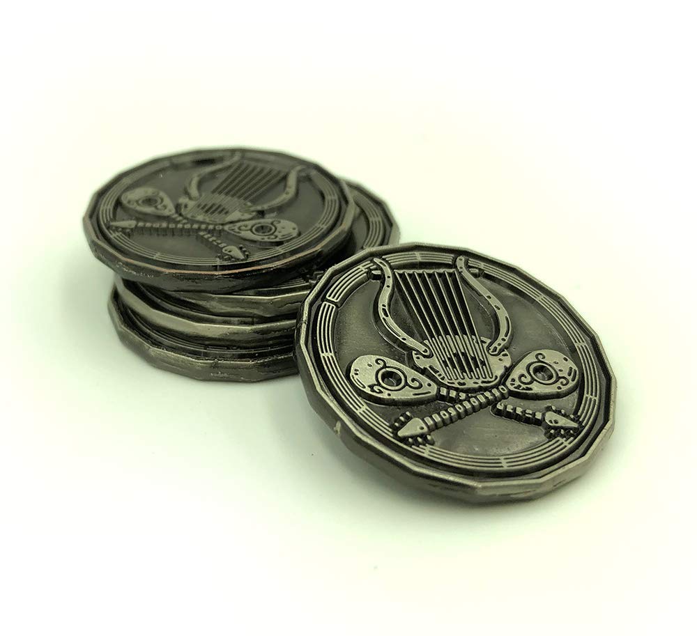 Bard Character Coin Miniature Pack (Silver 5 Pack) || Coins and Miniatures All-in-one || Fantasy Roleplaying Game || RPG Miniature|| Dungeon Miniatures || Tabletop Gaming
