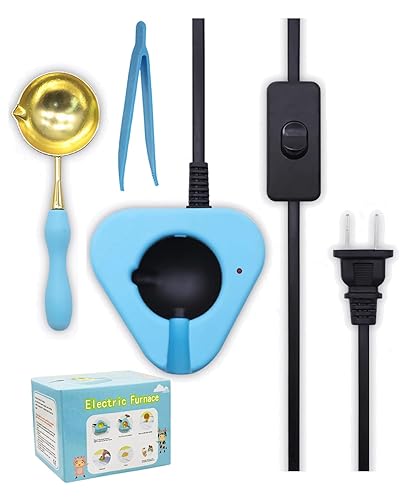 LAECHATAR Calentador de sellado de cera para sello de cera calentador eléctrico de sellado de cera con cuchara de sellado de cera para kit de
