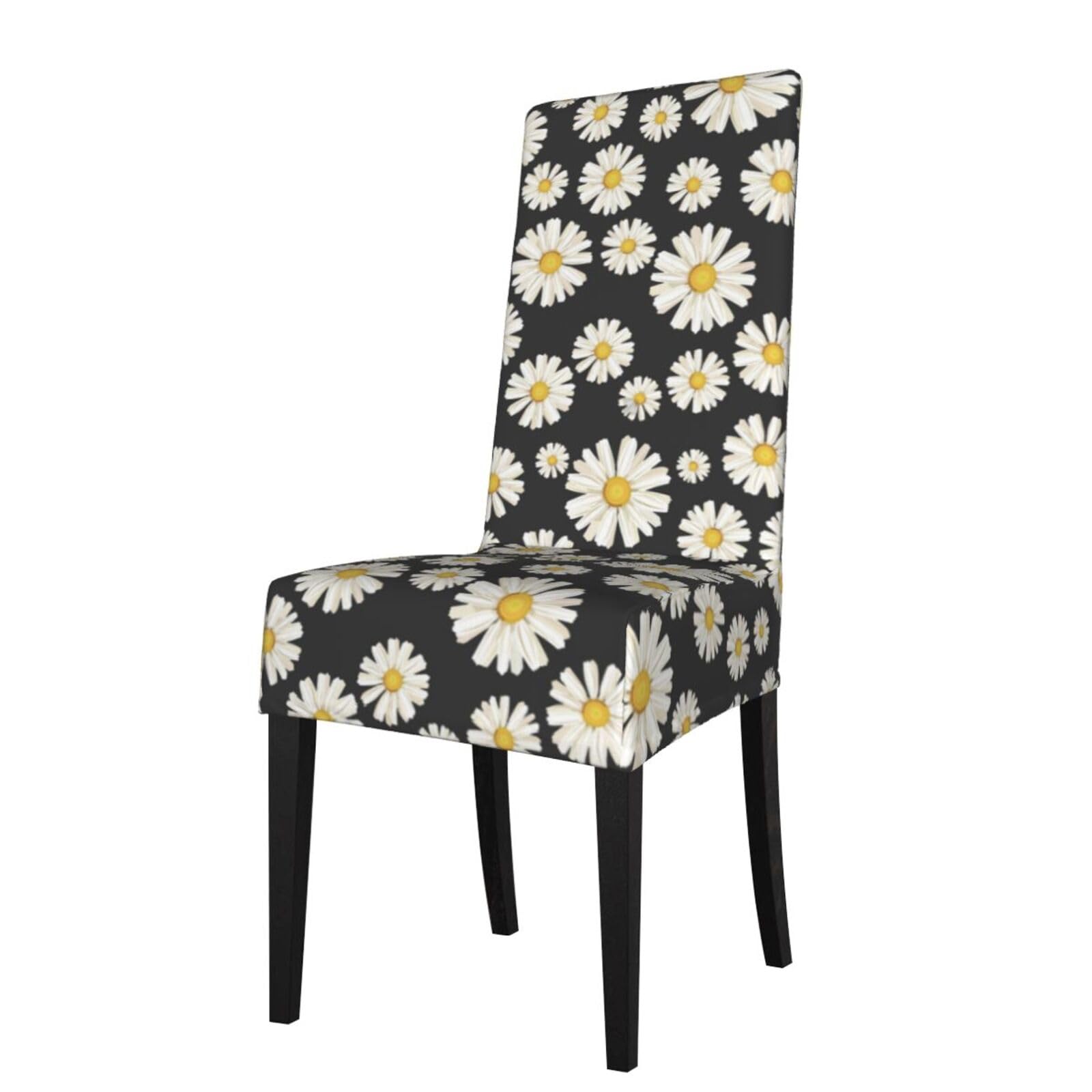 LKYMOH Beautiful White Daisies, Chair Covers Stretch Chair Slipcovers for Dining Room, for Party Pet Protection Universal Fit Soft Polyester