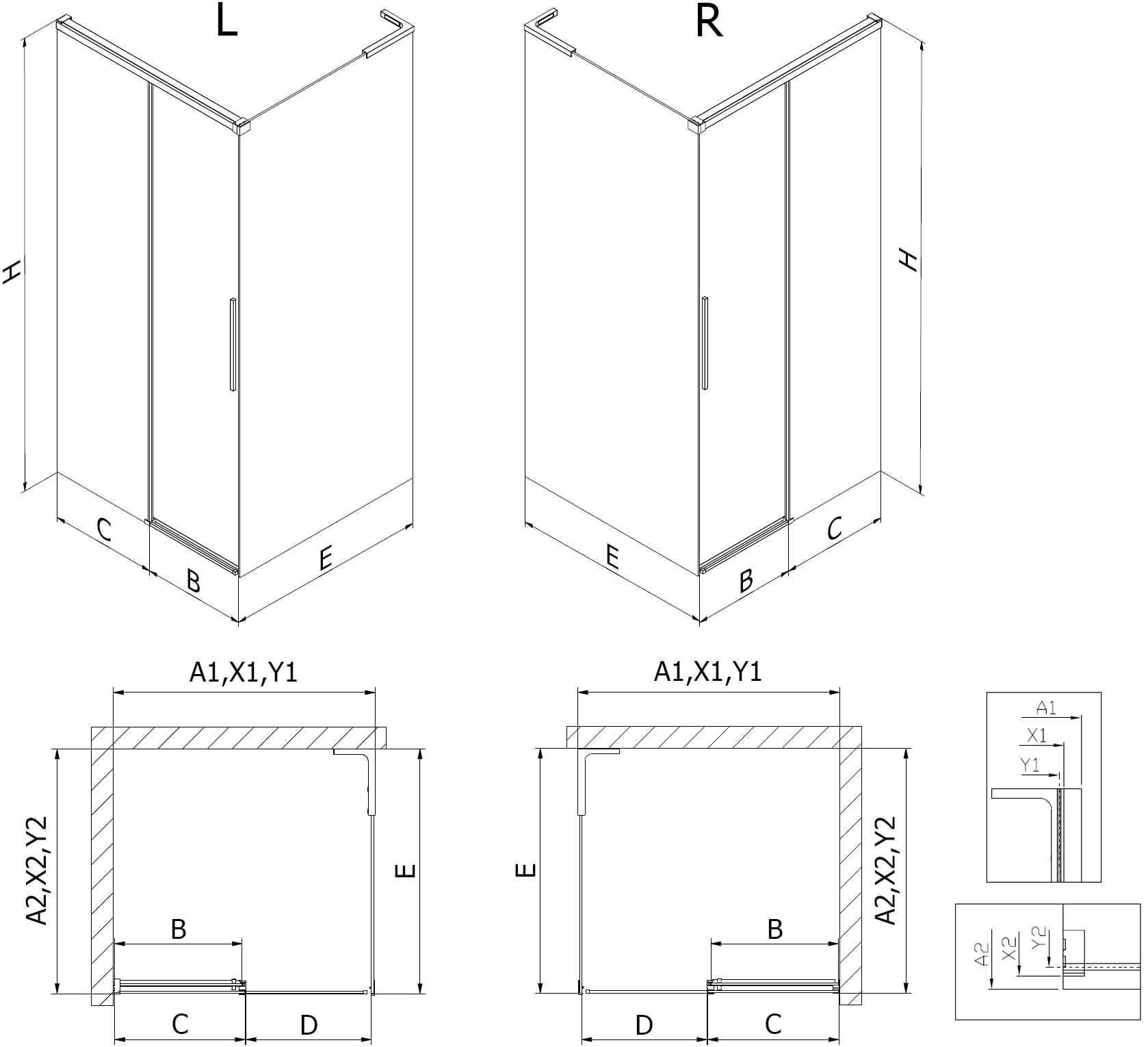 Mexen Rox L Box Doccia Scorrevole 105x100 Trasparente Bianco