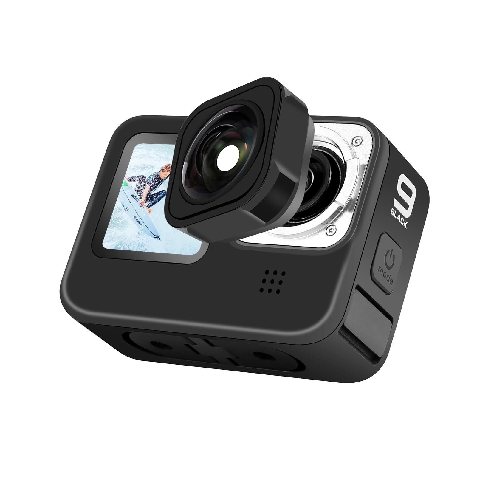 Objectif Ultra Grand Angle 155° FOV pour GoPro Hero 13 Noir 12 Mini 11 10 9 Étanche Anti-Secouement Verrouillage Horizontal HD Verre Optique
