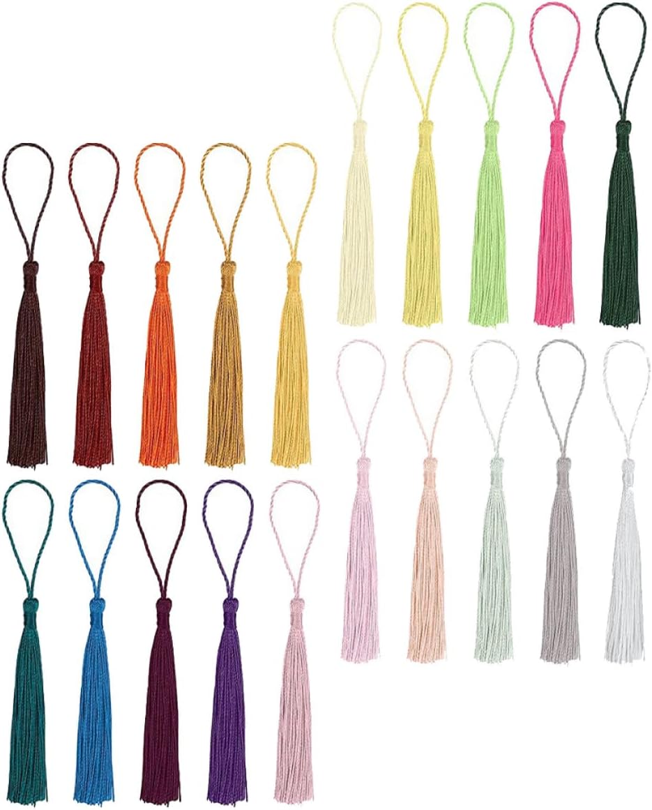 300pcs Polyester Curtain Tassels and DIY Bookmark Pendants Hanging Craft Tassel Decorations for Sewing, Bag Accessories, Home Curtain Embellishments