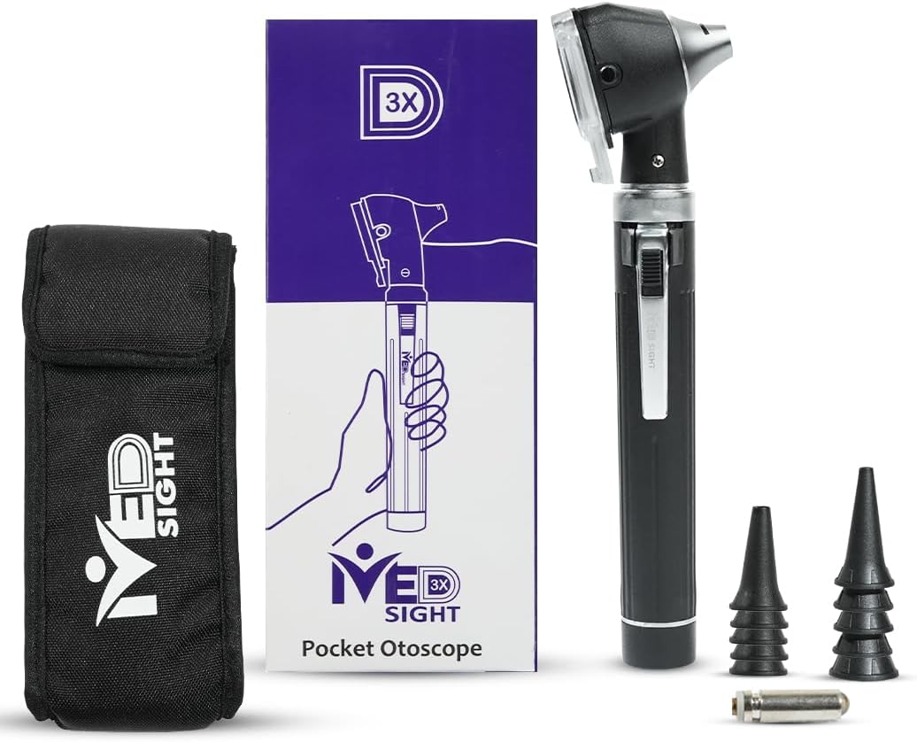 Otoscope - Ear Scope Otoscope with Light- Portable Ear Infection, Wax Detector- Ear Otoscope for Doctors, Nurses, & Students-(Black Color)