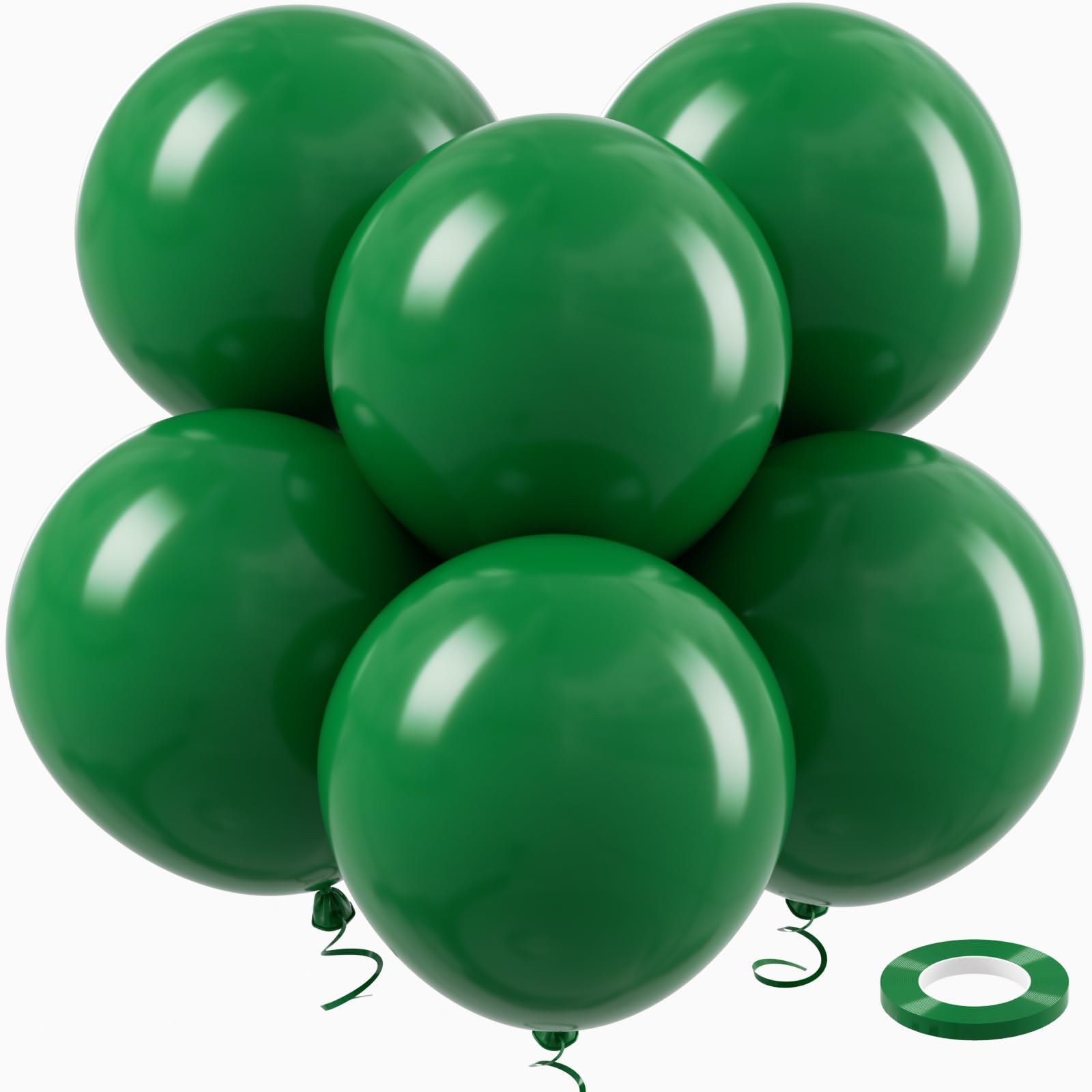 18 Inch Emerald Green Large Balloons - 35Pcs Thick Hunter Green Balloons Big Round Dark Green Latex Party Balloons for Birthday Anniversary Baby Shower Gender Reveal Themed Party Decorations