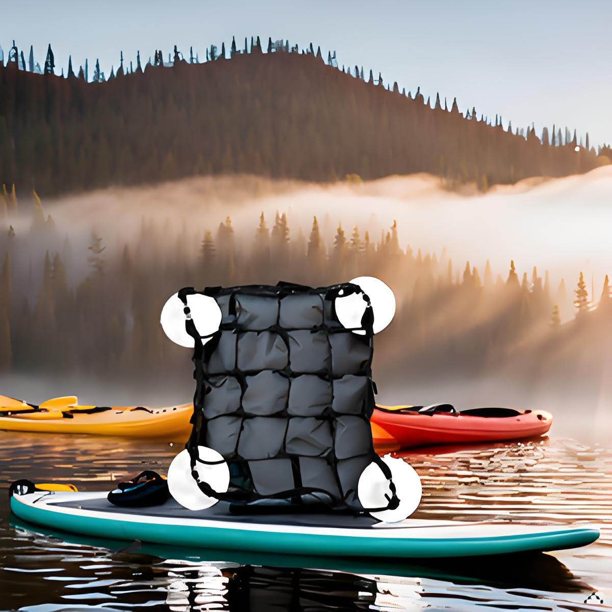 Nylon Mesh Deck Bag for Paddleboards, Cargoes Storage Net, Surfboard Mesh Bag, Water-Resistant Storage with Powerful Suction Cups, Multi-Purpose Surfboard Gear Holder for Kayaks, Canoes & Small Boats