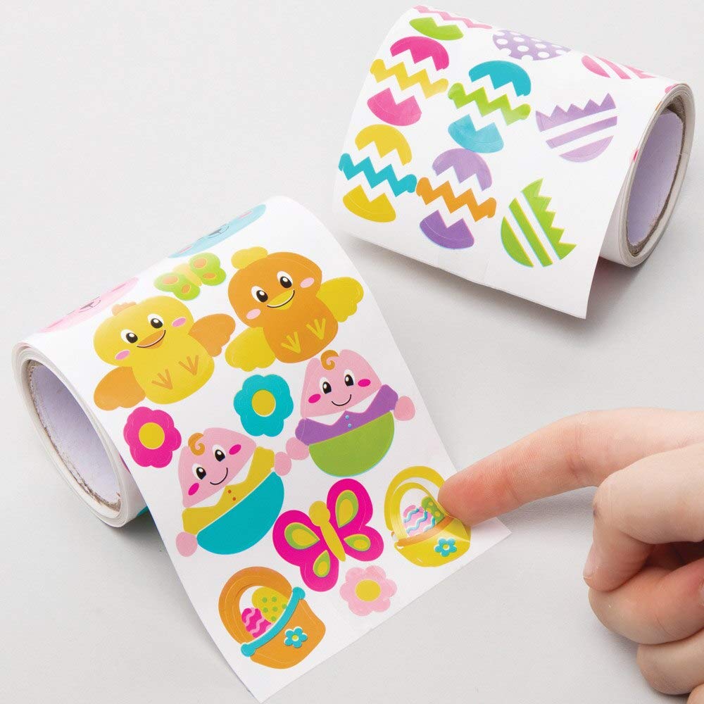 Baker Ross Easter Stickers Rolls - Pack of 600, Easter Craft Supplies (AT502)