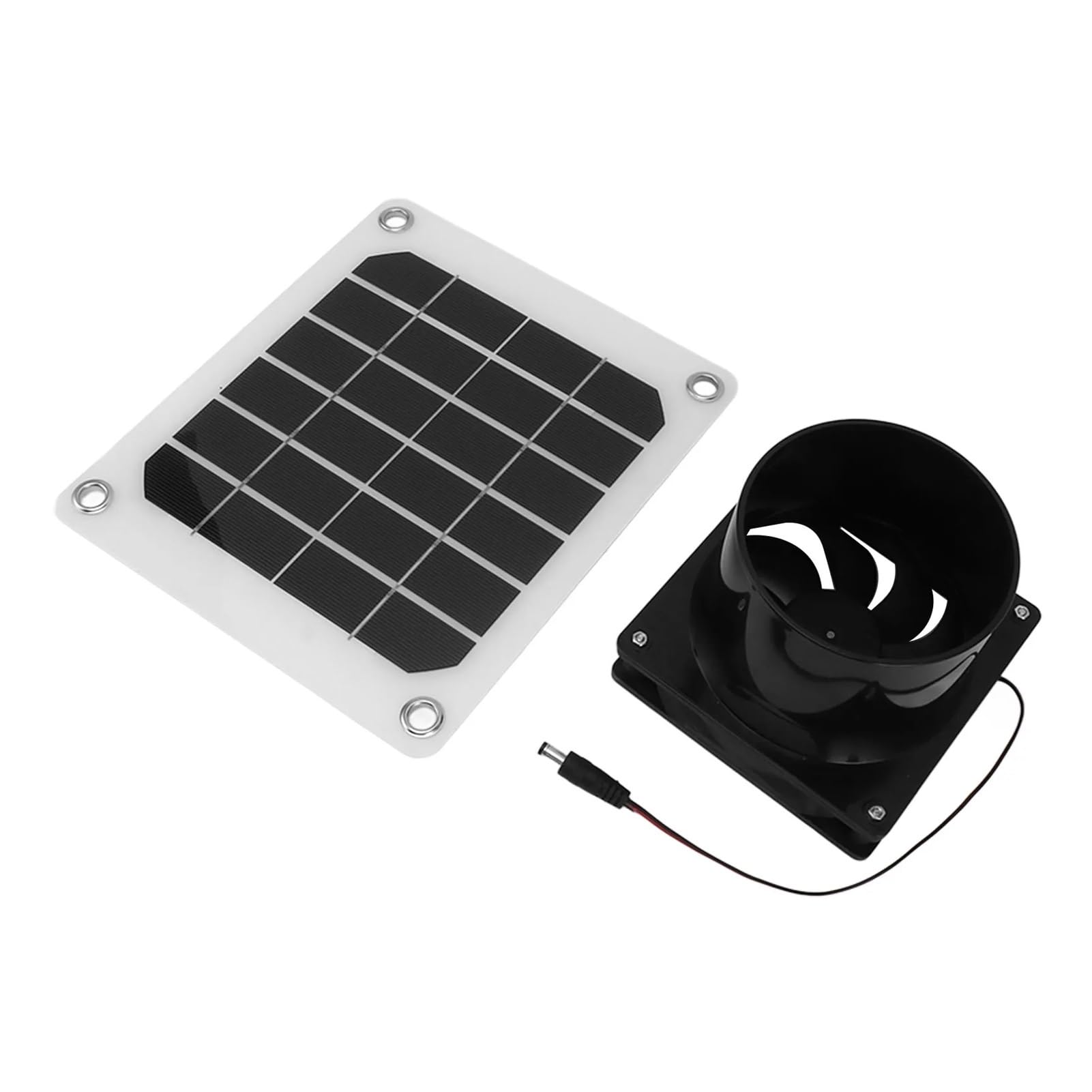 Zestaw wentylatora wyciągowego z panelem słonecznym 20 W i siatką ochronną, 6-calowy, przenośny wentylator zasilany energią słoneczną do kurnika dla zwierząt domowych,Bardzo cichy