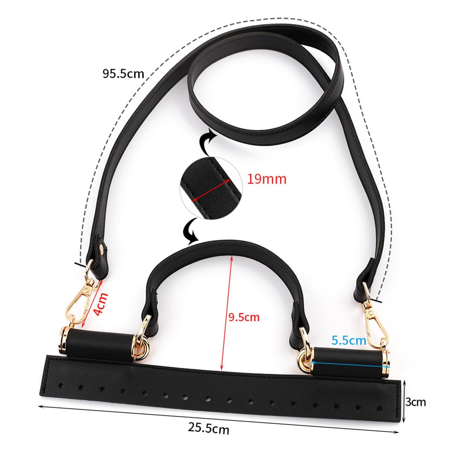 Asas para Bolso Correas para Bolso Accesorios para Tejer Bolso Piezas de Repuesto para Bolsos Material de Cuero Sintético Apto para Manualidades Regal, Negro, Individual