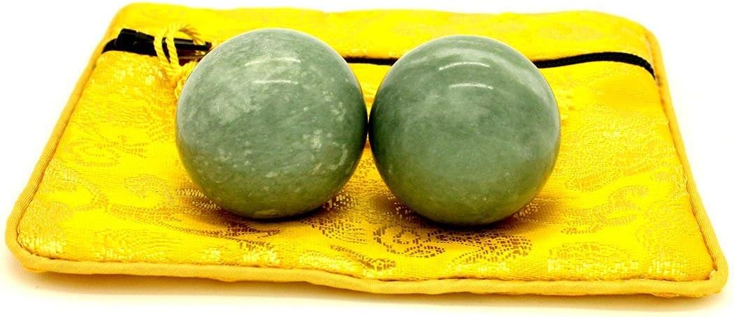 1.4'' Natural Marble Baoding Balls,Chinese Massage Health Balls for Hand Exercise Therapy and Stress Relief