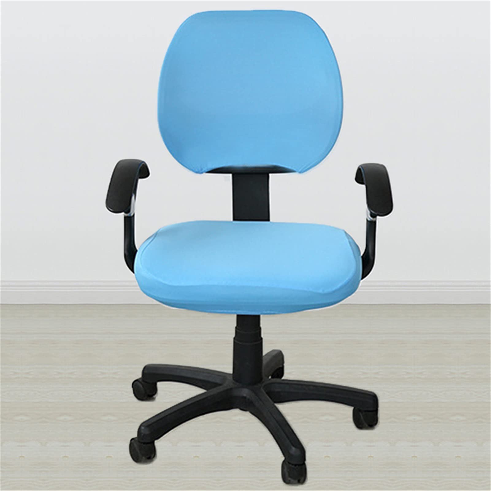 Oficina Computadora Silla de Juego Cubierta Tamaño Universal Estiramiento Elástico Spandex Silla Cubiertas Fundas Fundas sillas (Color : Sky Blue, Specification : No armrest Cover)