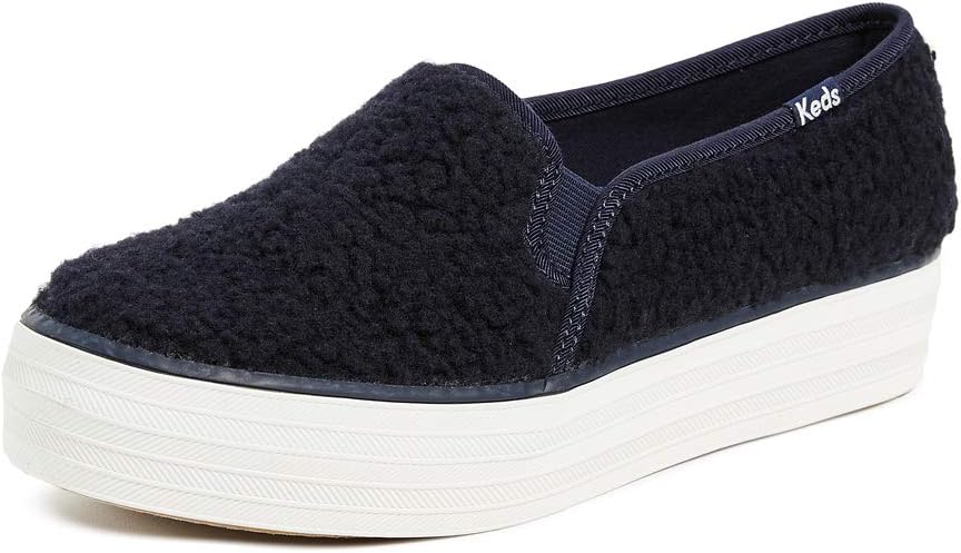 Keds Women's Triple Decker Sherpa Sneakers, Navy, Blue, 5.5 M US