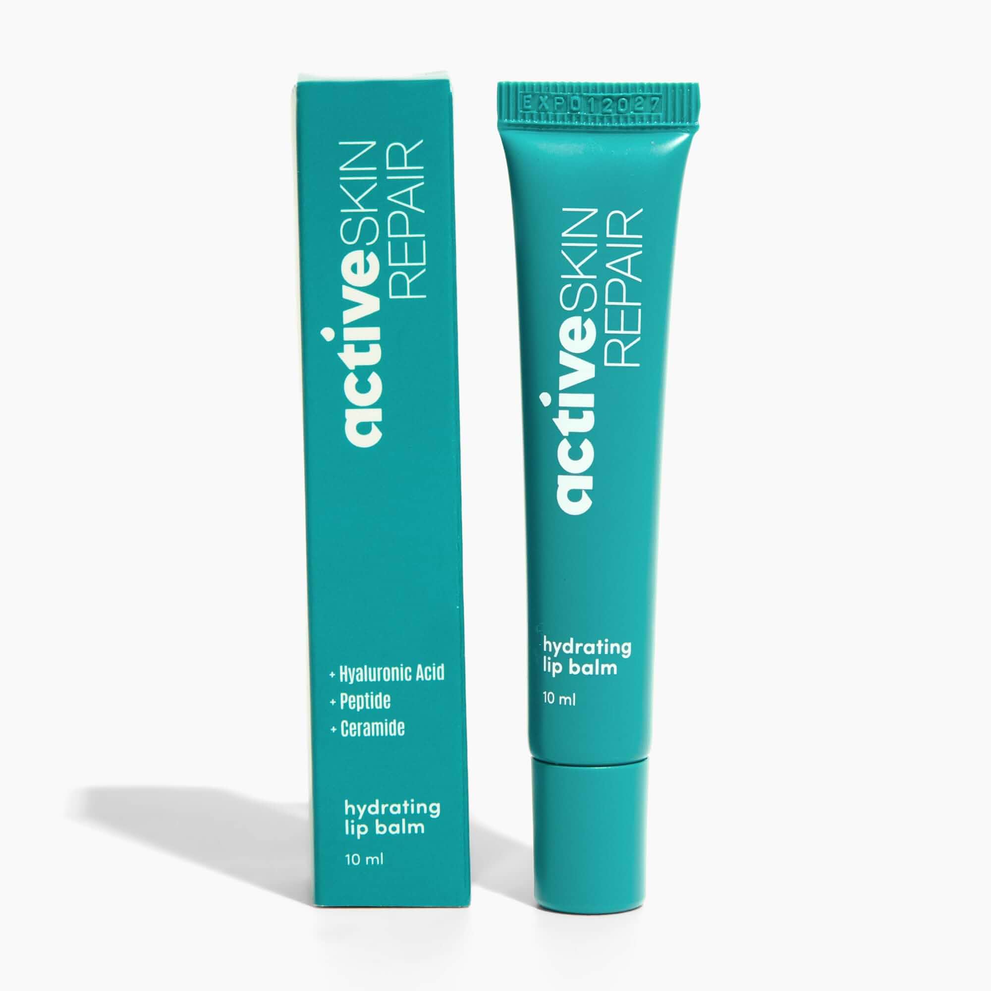 Active Skin Repair Hydrating Lip Balm with Hyaluronic Acid, 10 ml Peptides, ceramides, long-lasting moisture, EWG verified, dry lips, non-toxic, restores lip barrier, dermatologist tested