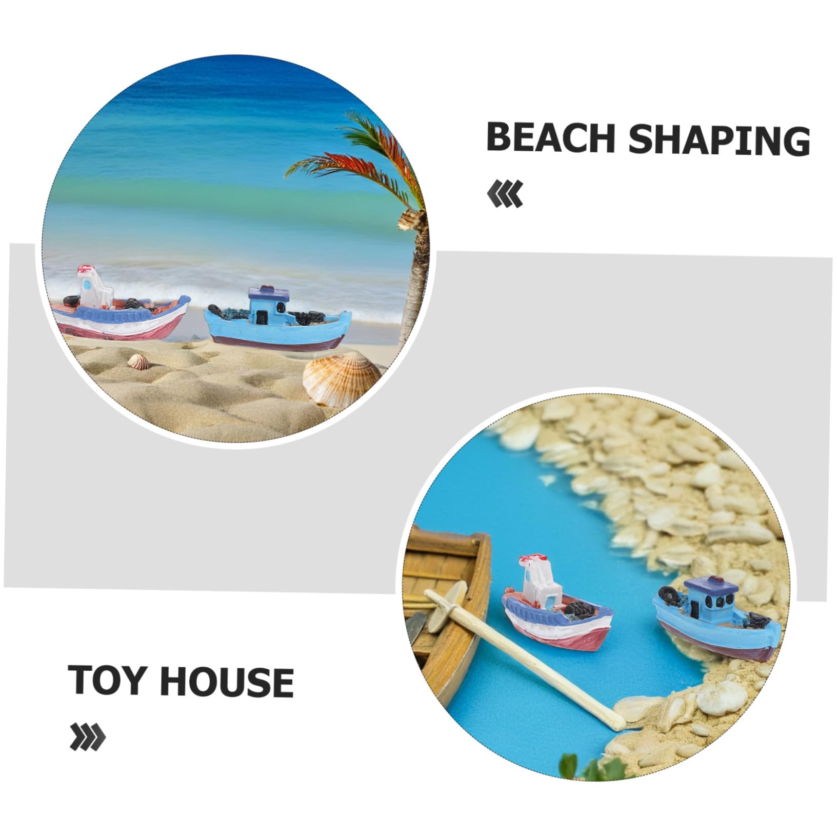 Kisangel Kit Decorativo Spiaggia 8 Pezzi in Resina a Forma di Barca, Miniatura per Decorazioni Casa da Spiaggia e Paesaggi Marini in Miniatura Stili multipli