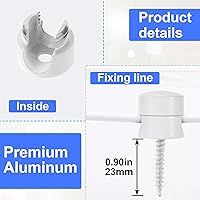 Vista 3 de 2 juegos de soportes de cargador para cables, soportes de anclaje de cable ajustables blancos, clips de cable de metal adhesivos, organizadores