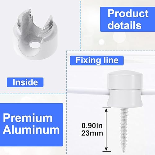 Miniatura 3 de 2 juegos de soportes de cargador para cables, soportes de anclaje de cable ajustables blancos, clips de cable de metal adhesivos, organizadores de