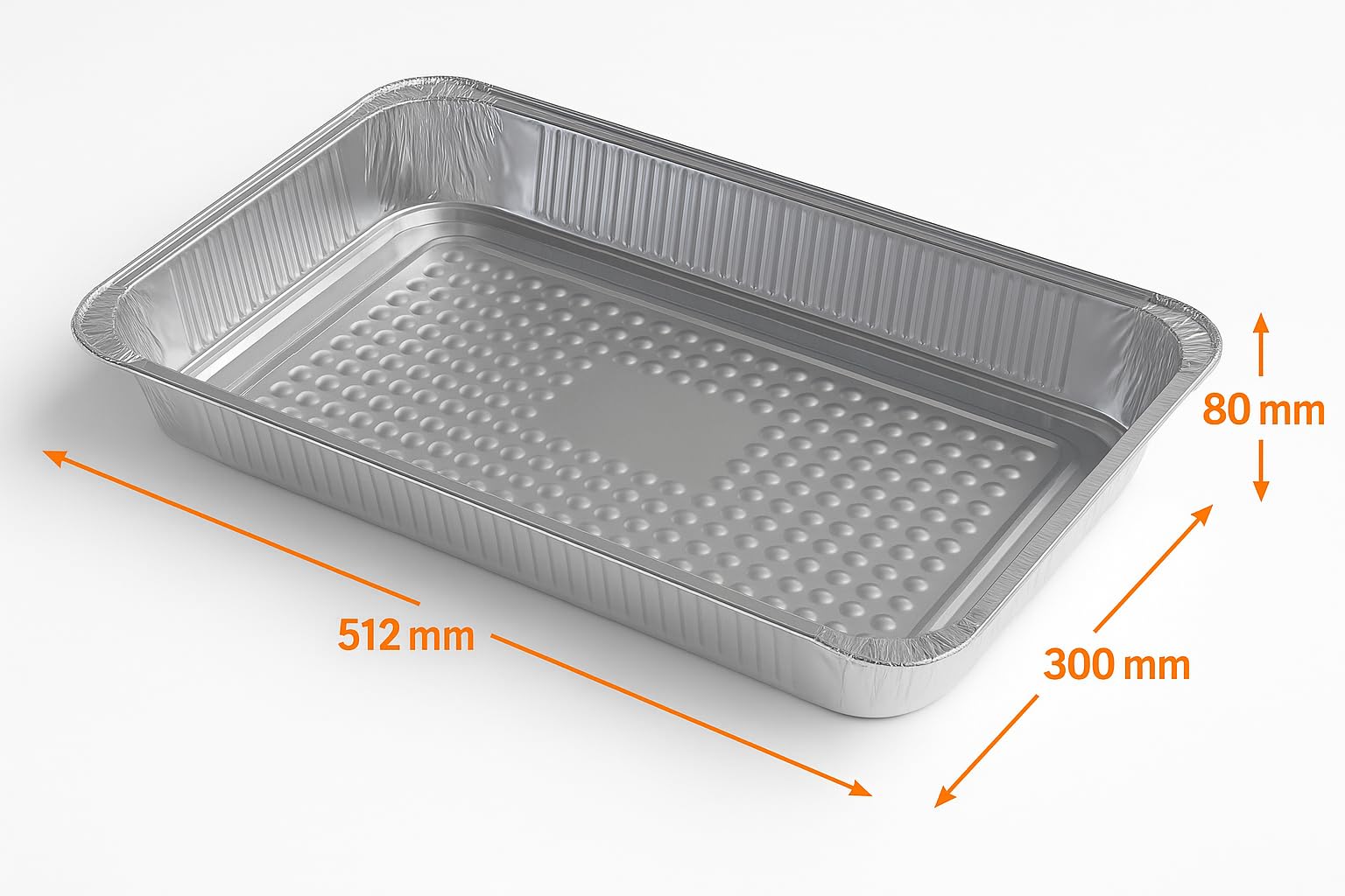 Jokolo "Wytrzymała taca z folii aluminiowej 500 mm x 300 mm x 80 mm, duża jednorazowa patelnia do pieczenia, cateringu, grilla, imprez i przechowywania żywności" (15)