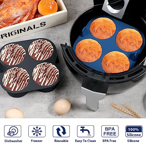webake Silicone Deep Muffin Tray for Air Fryer 2 Pcs 8cm Large Muffin Cases Giant Cupcake Moulds Cupcake Baking Trays for Baking Cupcakes Cakes - Image 4