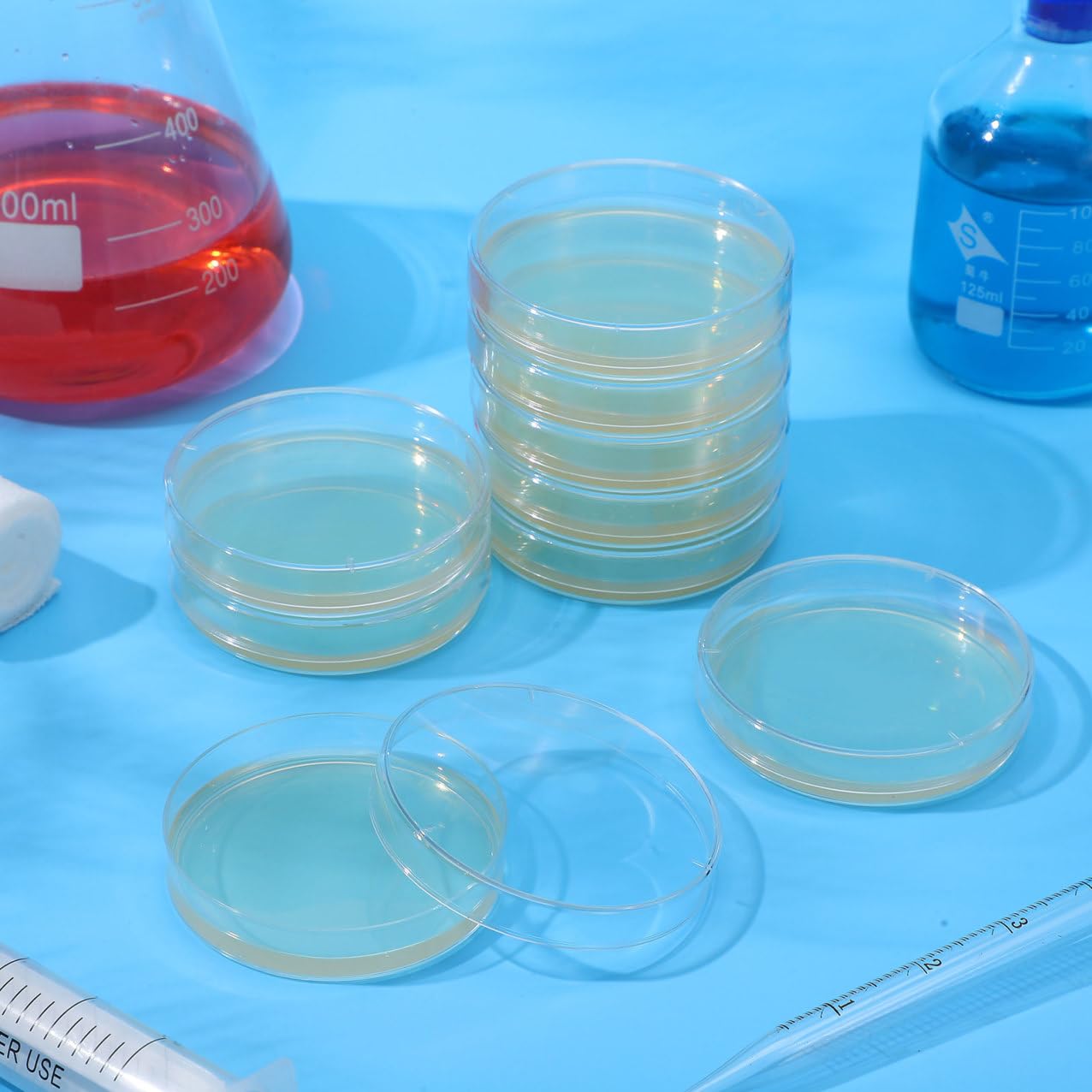 Placas de Agar Nutritivo 10piezas 7cm, Agar de Capa Gruesa | Placas de Petri de Agar Pre-vertido, para Science Class y Stem Science, Decoracion Colegio